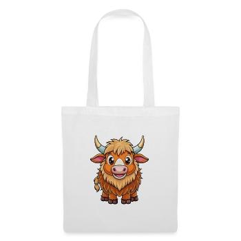 Yak Cute Cartoon Character Kawaii Clipart - Tote Bag - white - Front