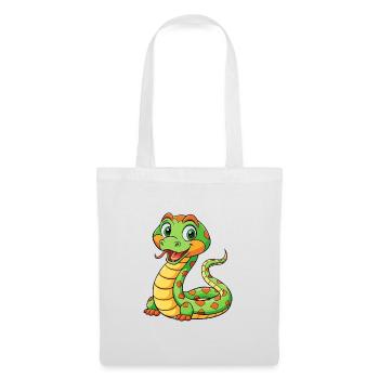 serpent mignon personnage de dessin animé Kawaii Clipart - Sac en tissu - blanc - Devant