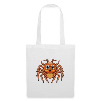 Spinne Niedliche Zeichentrickfigur Kawaii Clipart - Stoffbeutel - Weiß - Vorne