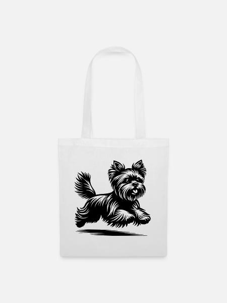 Yorkshire Terrier - Stoffbeutel - Weiß