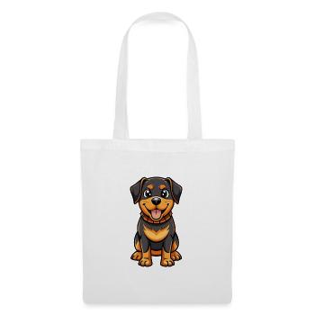 Rottweiler Dog Cartoon Character Kawaii Clipart - Tote Bag - white - Front