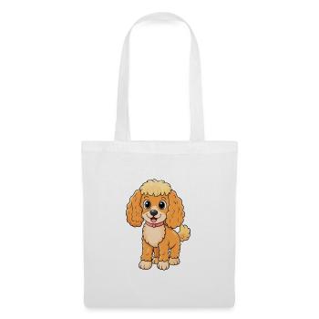 Pudel Hund Niedliche Zeichentrickfigur Kawaii Clipart - Stoffbeutel - Weiß - Vorne