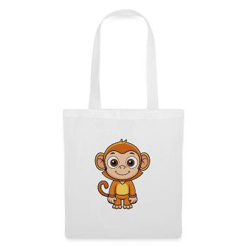 Monkey Cute Cartoon Character Kawaii Clipart - Tote Bag - white - Front