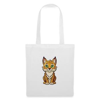 Lynx Cute Cartoon Character Kawaii Clipart - Tote Bag - white - Front