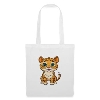 Jaguar Cute Cartoon Character Kawaii Clipart - Tote Bag - white - Front