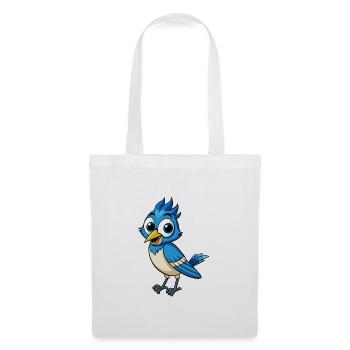 Jay Bird Niedliche Zeichentrickfigur Kawaii Clipart - Stoffbeutel - Weiß - Vorne