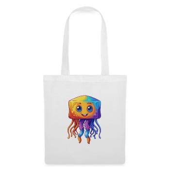 Boîte Méduse Coloré Kawaii Dessin Animé Animal Marin - Sac en tissu - blanc - Devant