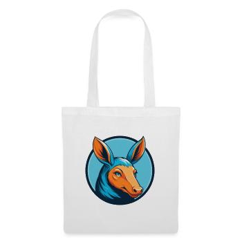 Aardvark mignon kawaii dessin animé animal de compagnie logo - Sac en tissu - blanc - Devant