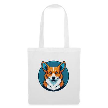 Corgi Dog Cute Kawaii Cartoon Animal Pet Logo - Tote Bag - white - Front