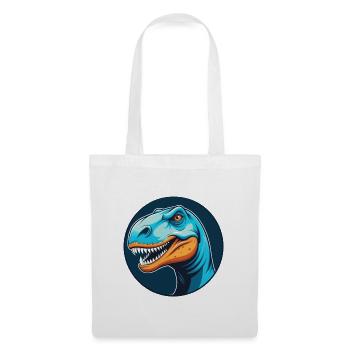 Dinosaurier Niedliches Kawaii Cartoon Tier Haustier Logo - Stoffbeutel - Weiß - Vorne