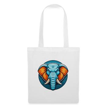 Elefant Niedliches Kawaii Cartoon Tier Haustier Logo - Stoffbeutel - Weiß - Vorne