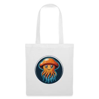 méduse mignon Kawaii dessin animé animal animal logo - Sac en tissu - blanc - Devant