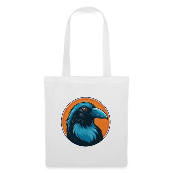 corbeau mignon kawaii dessin animé clipart animal animal de compagnie logo - Sac en tissu - blanc - Devant