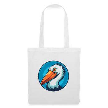 Pélican mignon drôle Kawaii dessin animé Animal Animal Logo - Sac en tissu - blanc - Devant