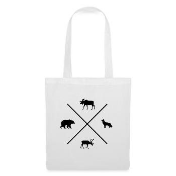 Sweden Silhouette Bear Wolf Moose Reindeer Black - Tote Bag - white - Front