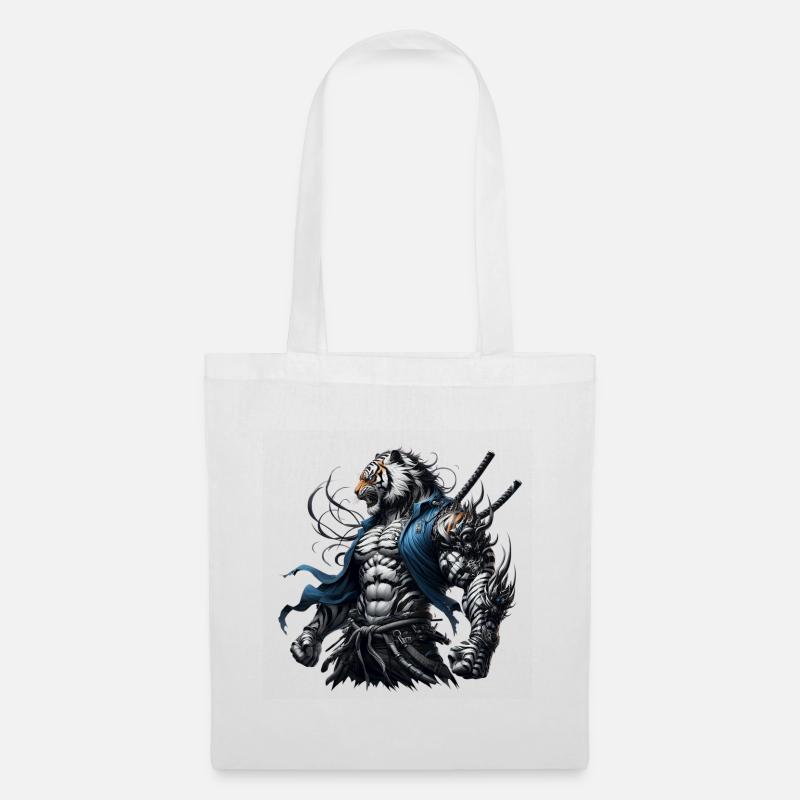 Samurai Tiger - Tote Bag - white