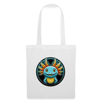 axolotl coloré Kawaii Dessin animé Personnage Clipart - Sac en tissu - blanc - Devant