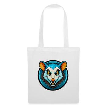 Opossum coloré Kawaii Dessin animé Personnage Clipart - Sac en tissu - blanc - Devant