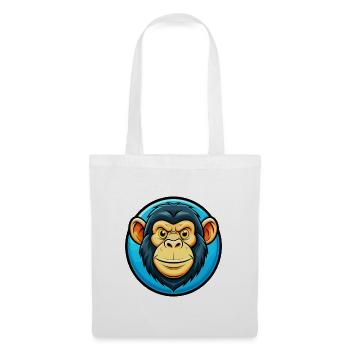 Chimpanzé coloré Kawaii dessin animé Personnage Animal de compagnie - Sac en tissu - blanc - Devant