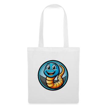 Earthworm Colorful Kawaii Cartoon Character Animal - Tote Bag - white - Front