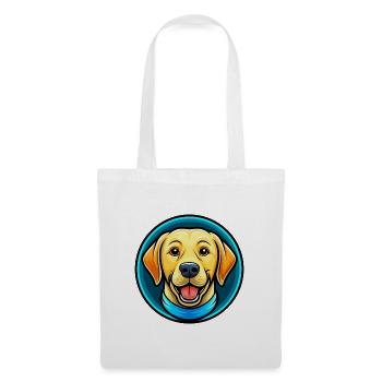Labrador Retriever Hund Buntes Kawaii Cartoon Haustier - Stoffbeutel - Weiß - Vorne