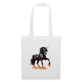 La puissante licorne noire - Sac en tissu - blanc - Devant