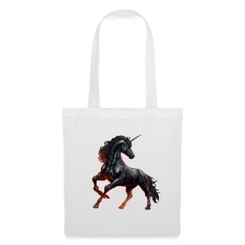 La puissante licorne noire - Sac en tissu - blanc - Devant