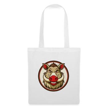 Sanglier Coloré Kawaii Dessin Animé Personnage Clipart Animal de compagnie - Sac en tissu - blanc - Devant