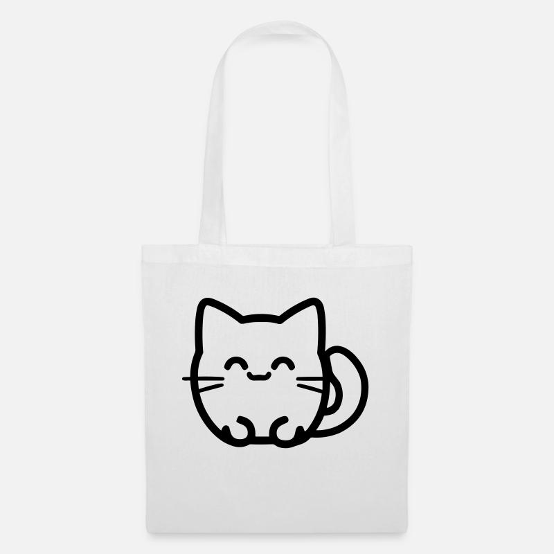 Katze - Stoffbeutel - Weiß