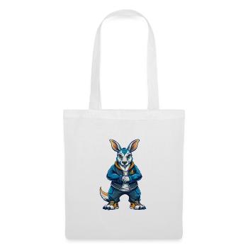 Kangourou Cool Kawaii Dessin animé Personnage Clipart - Sac en tissu - blanc - Devant