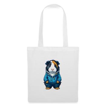 Cochon d’Inde Cool Kawaii Dessin animé Personnage Clipart - Sac en tissu - blanc - Devant