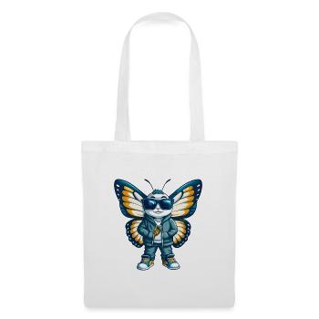 Schmetterling Cool Cartoon Figur Kawaii Clipart - Stoffbeutel - Weiß - Vorne