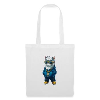 Alpaca Cool Cartoon Character Kawaii Clipart - Tote Bag - white - Front