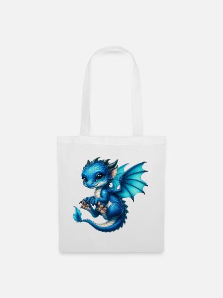 Drache - Stoffbeutel - Weiß