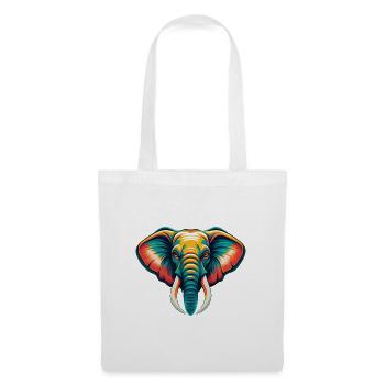 Elefant Niedlich Kawaii Cartoon Clipart Tier Gesicht - Stoffbeutel - Weiß - Vorne