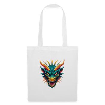 Dragon Cute Kawaii Cartoon Clipart Animal Face - Tote Bag - white - Front