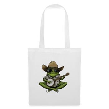 VERDAMMT, ICH LIEBE FRÖSCHE! FROSCH-BANJO-SPIELER - Stoffbeutel - Weiß - Vorne
