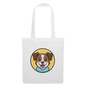 Illustration clipart kawaii de dessin animé de race de chien Aidi - Sac en tissu - blanc - Devant