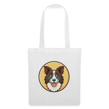 Border Collie Hunderasse Cartoon Kawaii Clipart Haustier - Stoffbeutel - Weiß - Vorne