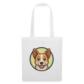 Canaan chien race dessin animé Kawaii Clipart animal de compagnie - Sac en tissu - blanc - Devant