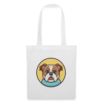 Bouledogue anglais Chien Race Dessin animé Kawaii Clipart - Sac en tissu - blanc - Devant