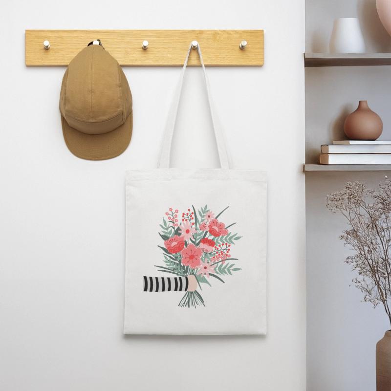 Dites simplement merci - une chère salutation aux fleurs Sac en tissu