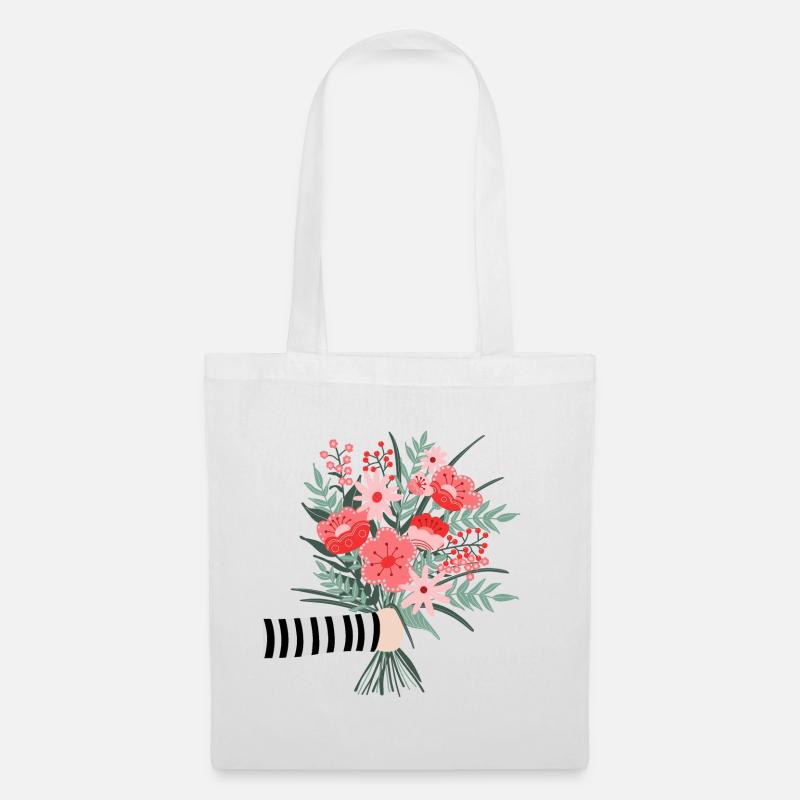 Dites simplement merci - une chère salutation aux fleurs - Sac en tissu - blanc