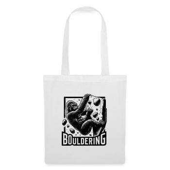 Bouldern Gorilla Silberrücken Geschenk - Stoffbeutel - Weiß - Vorne