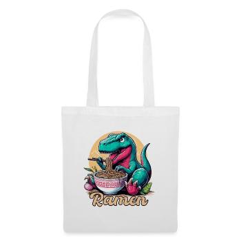 Mignon T-Rex Ramen Dinosaure Cadeau - Sac en tissu - blanc - Devant