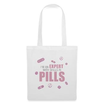 PTA, PKA, Apothekerin, Expert with Skills in Pills - Stoffbeutel - Weiß - Vorne