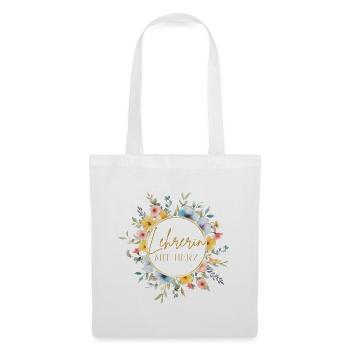 Lehrerin mit Herz! Personalisierbares Design - Stoffbeutel - Weiß - Vorne