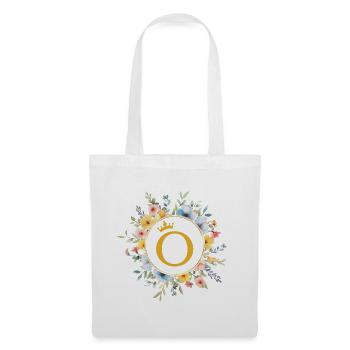 O Monogram, Flower Circle, Personalizable - Tote Bag - white - Front