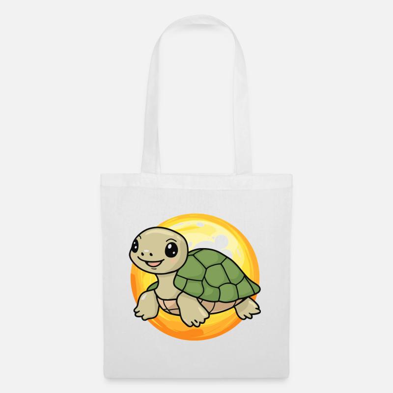 Turtle Schildkröte Reptil - Stoffbeutel - Weiß