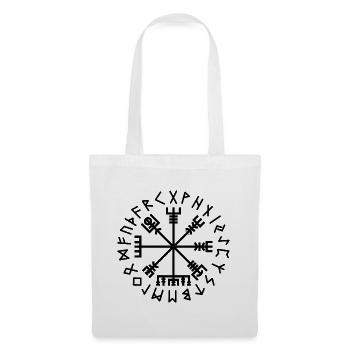 Organischer Vegvísir: Wikingerkompass - Stoffbeutel - Weiß - Vorne